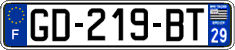 French license plate, SIV (ordinary)