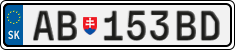 License plate of Slovakia, Cars