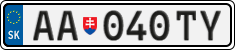 License plate of Slovakia, Cars