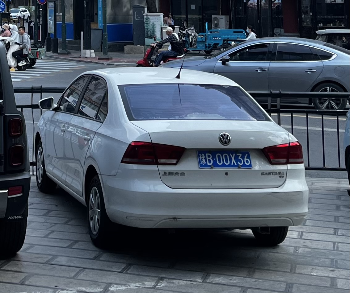 豫B·00X36, Volkswagen Santana 2nd gen Sedan (A05/NF; CN-market), 2012–2016