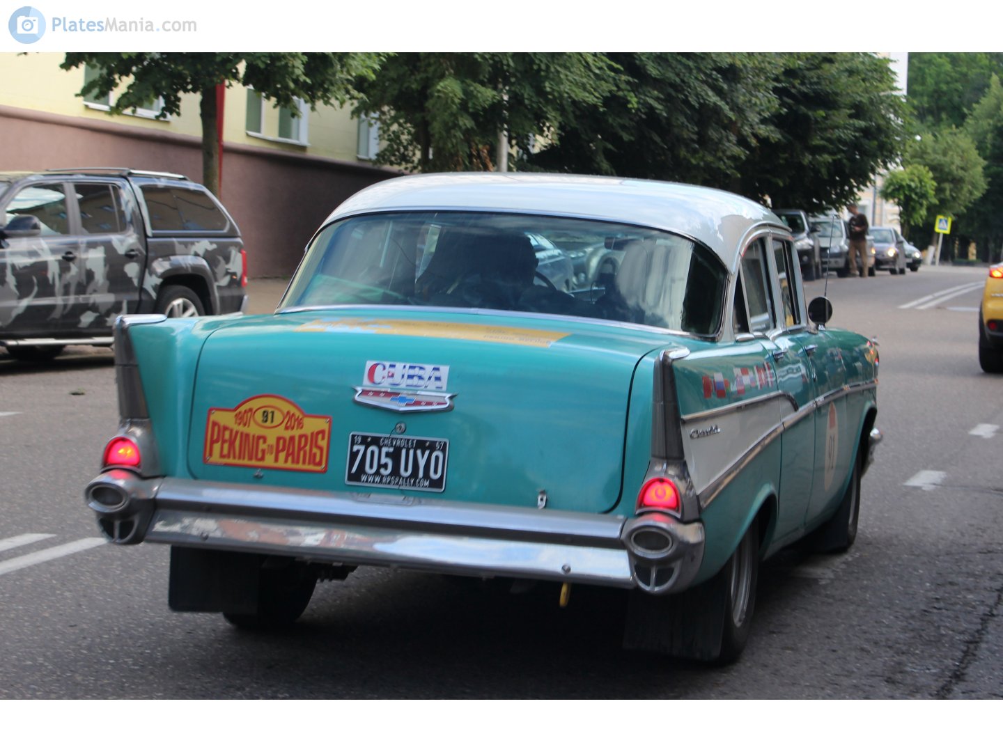 705UYO, Chevrolet Bel Air 2nd gen 1957 4-door Sedan (2403; A-body), 2nd facelift, 1956–1957