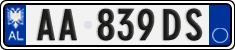 License plate of Albania, Cars (2011)