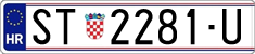 License plate of Croatia, Regular plates