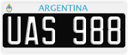 License plate of Argentina, Cars (1995, ABC 123)