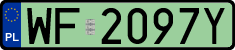 License plates of Poland, Electric vehicles