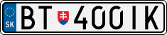 License plate of Slovakia, Cars