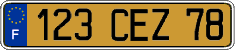 French license plate, FNI