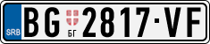 License plate of Serbia, Cars