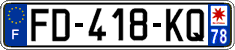 French license plate, SIV (ordinary)