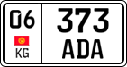License plate of Kyrgyzstan, Private owners (2016)
