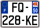 French license plate, SIV (ordinary)