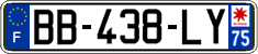 French license plate, SIV (ordinary)