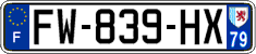 French license plate, SIV (ordinary)