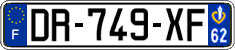 French license plate, SIV (ordinary)