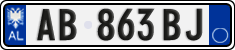 License plate of Albania, Cars (2011)