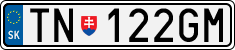 License plate of Slovakia, Cars