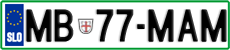 License plate of Slovenia, Cars