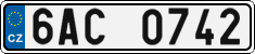 License plate of the Czech Republic, Cars (2001)