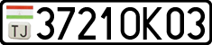License plate of Tajikistan, Private owners (2009)