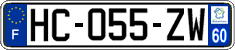 French license plate, SIV (ordinary)