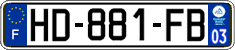 French license plate, SIV (ordinary)