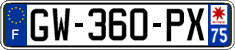 French license plate, SIV (ordinary)
