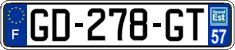 French license plate, SIV (ordinary)