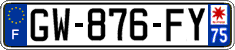 French license plate, SIV (ordinary)