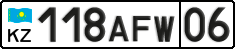 License plate Kazakhstan, Private owners (2012)