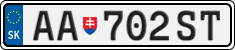 License plate of Slovakia, Cars
