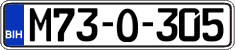 License plate of Bosnia and Herzegovina, Regular plates