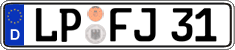 German license plate, Regular plates