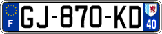 French license plate, SIV (ordinary)