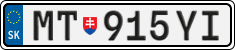 License plate of Slovakia, Cars