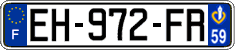 French license plate, SIV (ordinary)