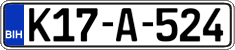 License plate of Bosnia and Herzegovina, Regular plates