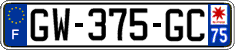 French license plate, SIV (ordinary)