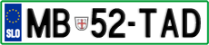 License plate of Slovenia, Cars