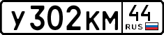 License plate Russia, Cars