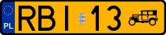 License plates of Poland, Oldtimers