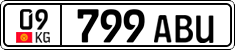 License plate of Kyrgyzstan, Private owners (2016)