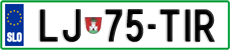 License plate of Slovenia, Cars