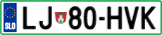 License plate of Slovenia, Cars