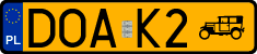License plates of Poland, Oldtimers