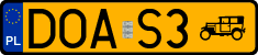 License plates of Poland, Oldtimers