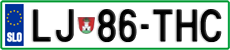 License plate of Slovenia, Cars