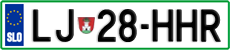 License plate of Slovenia, Cars