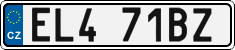 License plate of the Czech Republic, Electric vehicles