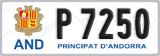 License plate of Andorra, Cars (A 1234)