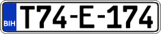 License plate of Bosnia and Herzegovina, Regular plates